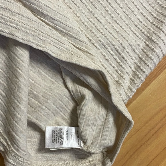 Women’s Natural Reflections Off White Ribbed Short Sleeve Shirt M - Picture 5 of 8